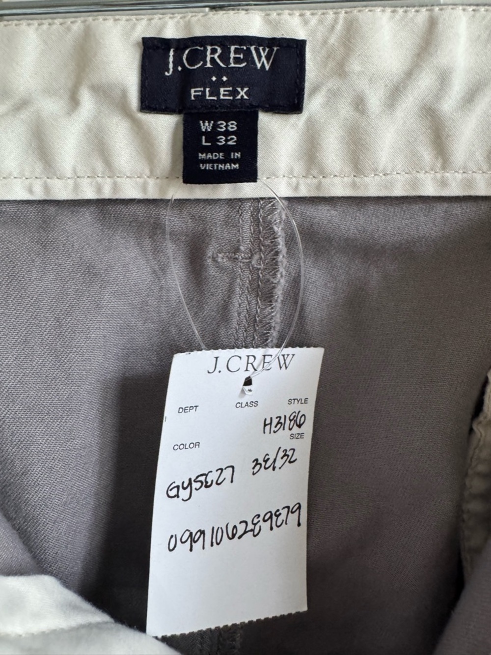 J. Crew Factory Men's Straight-Fit Flex Chino Pants Size 38x32 Grey/Slate - Picture 4 of 4